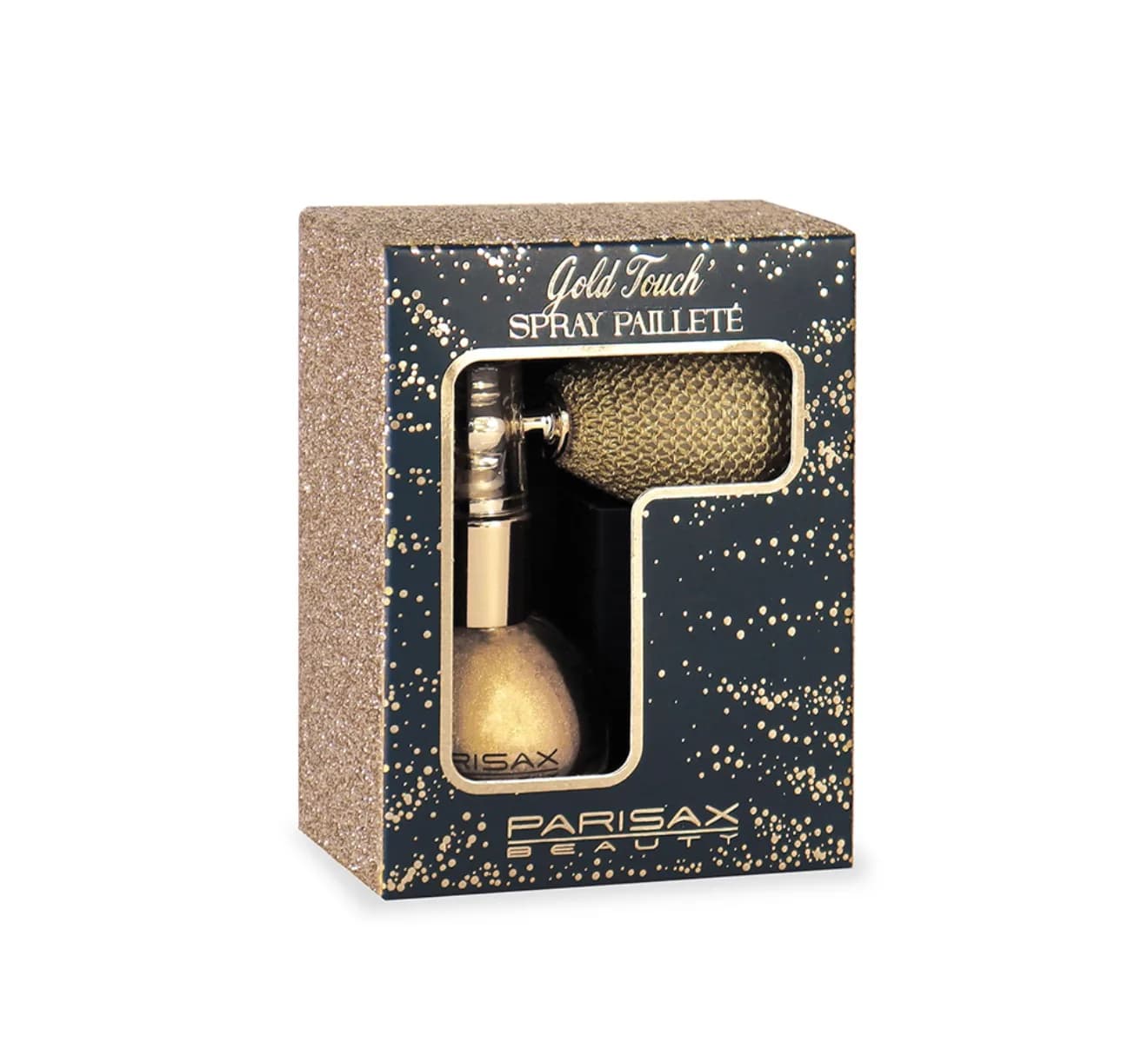 Spray à paillettes doré